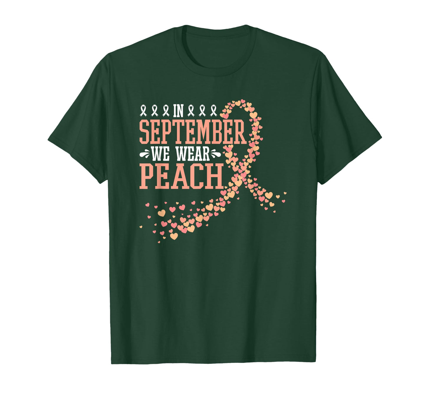 In September We Wear Peach Endometrial Cancer Uterine T-Shirt