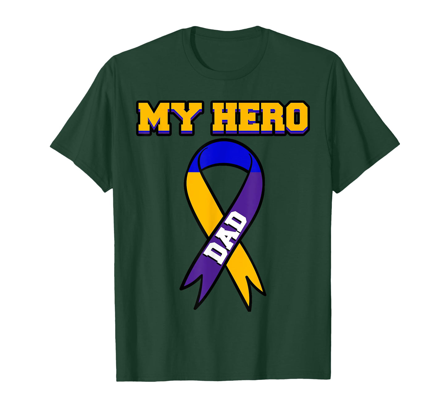 My Hero Dad Bladder Cancer Purple Blue Yellow Urologist Gift T-Shirt