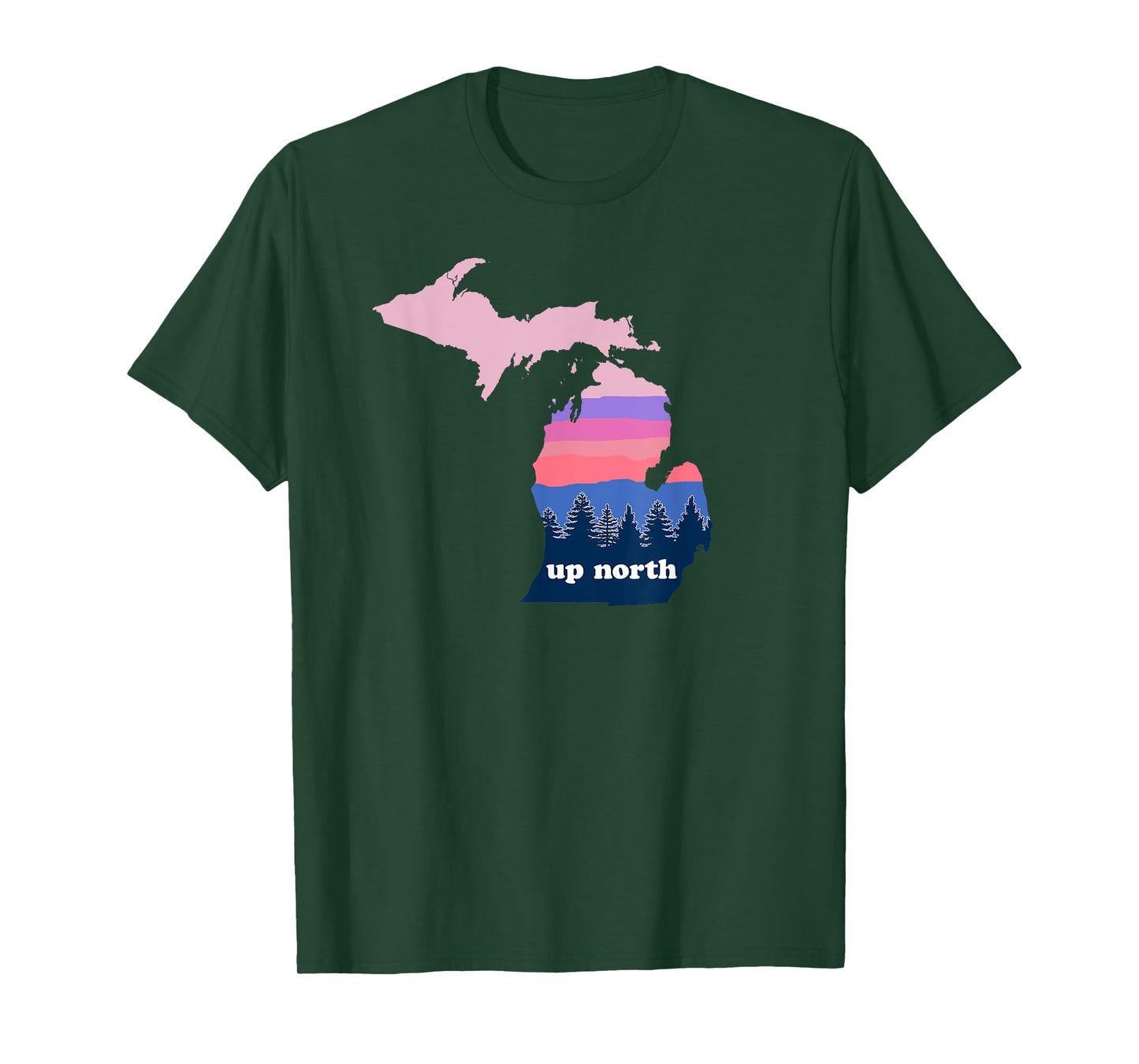 Up North Michigan Pine Tree Sunset T-Shirt