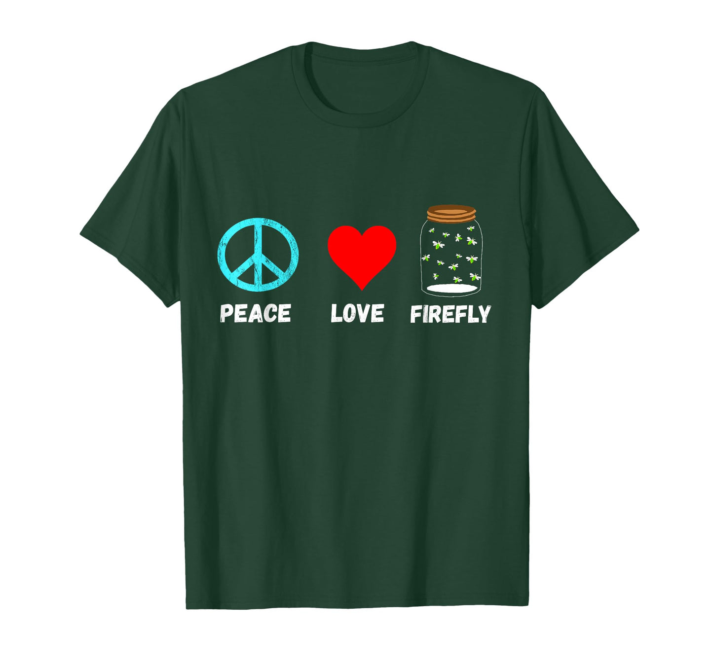 Firefly Peace Love Fireflies In A Jar Lightning Bugs T-Shirt T-Shirt