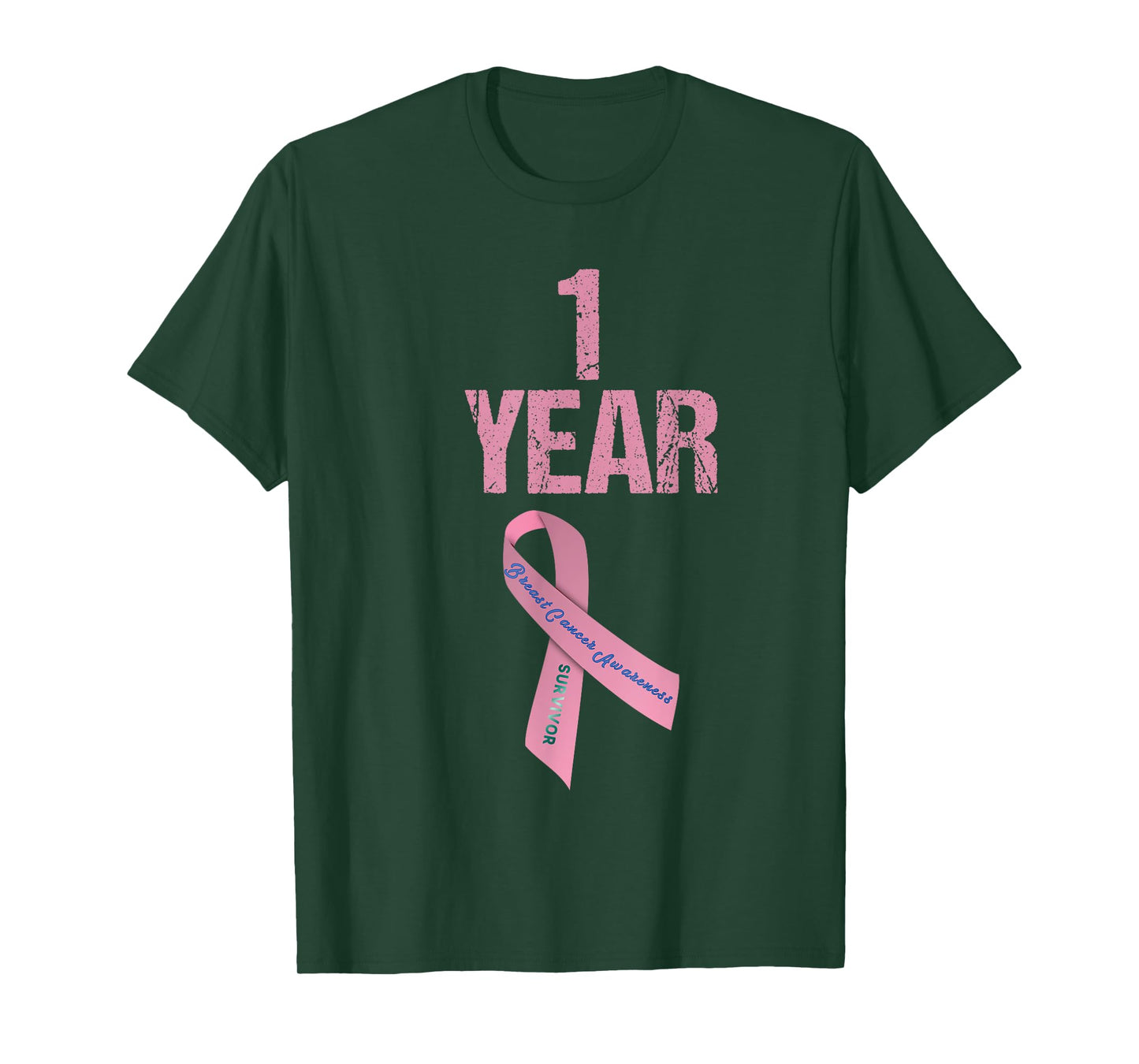 One 1 Years Survivor Breast Cancer Shirt Awareness Present T-Shirt