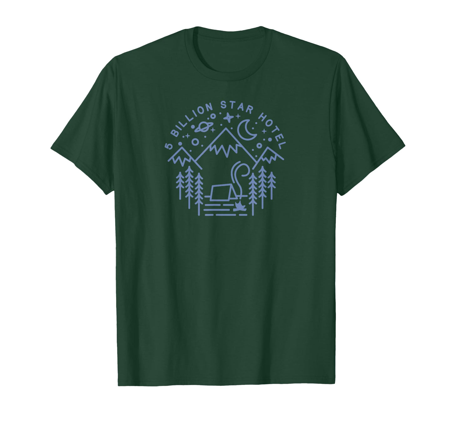 Camping Shirt 5 Billion Star Hotel Line Art Hiking Gift 2 T-Shirt