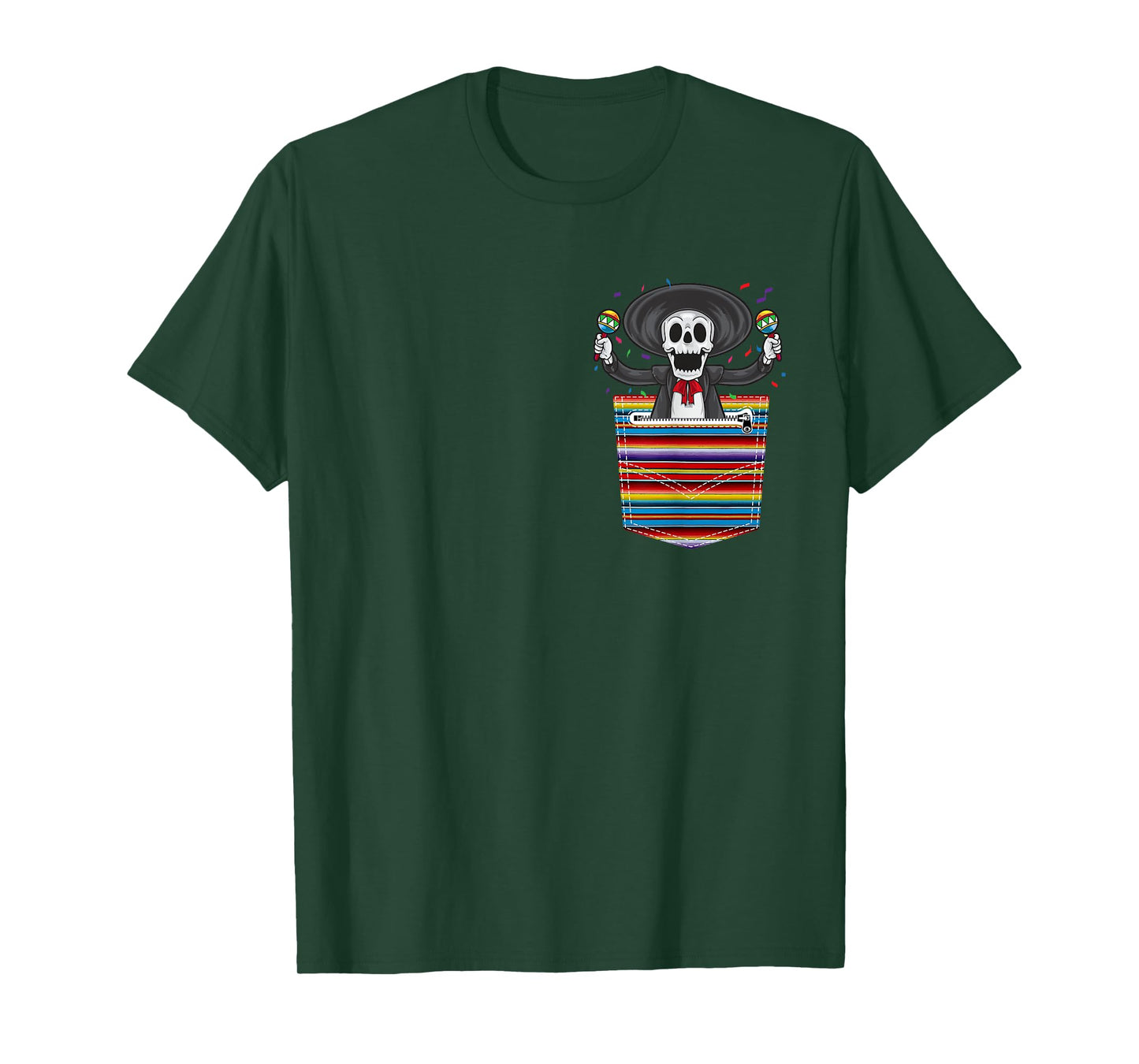 Cinco De Mayo 2021 Calaca Blanket Pocket Serape Mexican T-Shirt