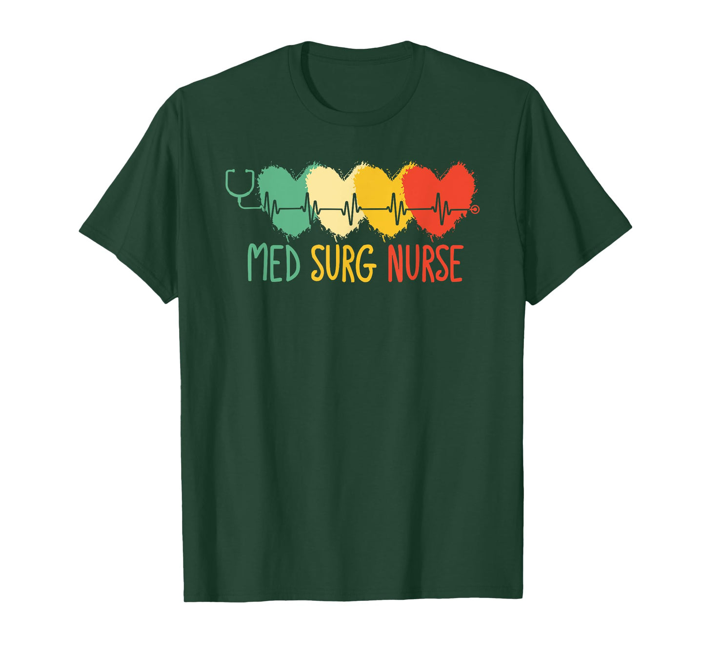 Medical Surgical nurse Med-Surg nursing vintage heartbeat T-Shirt