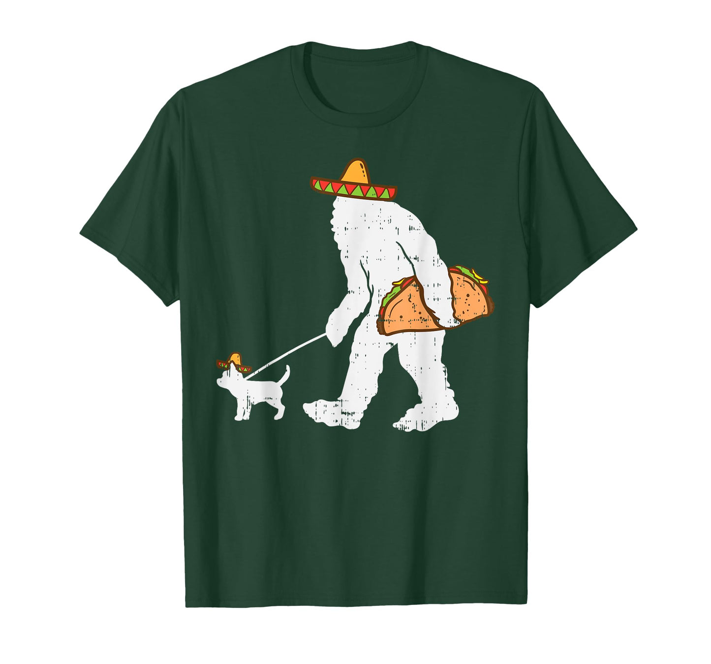Bigfoot Sasquatch Taco Chihuahua Funny Cinco De Mayo Mexican T-Shirt