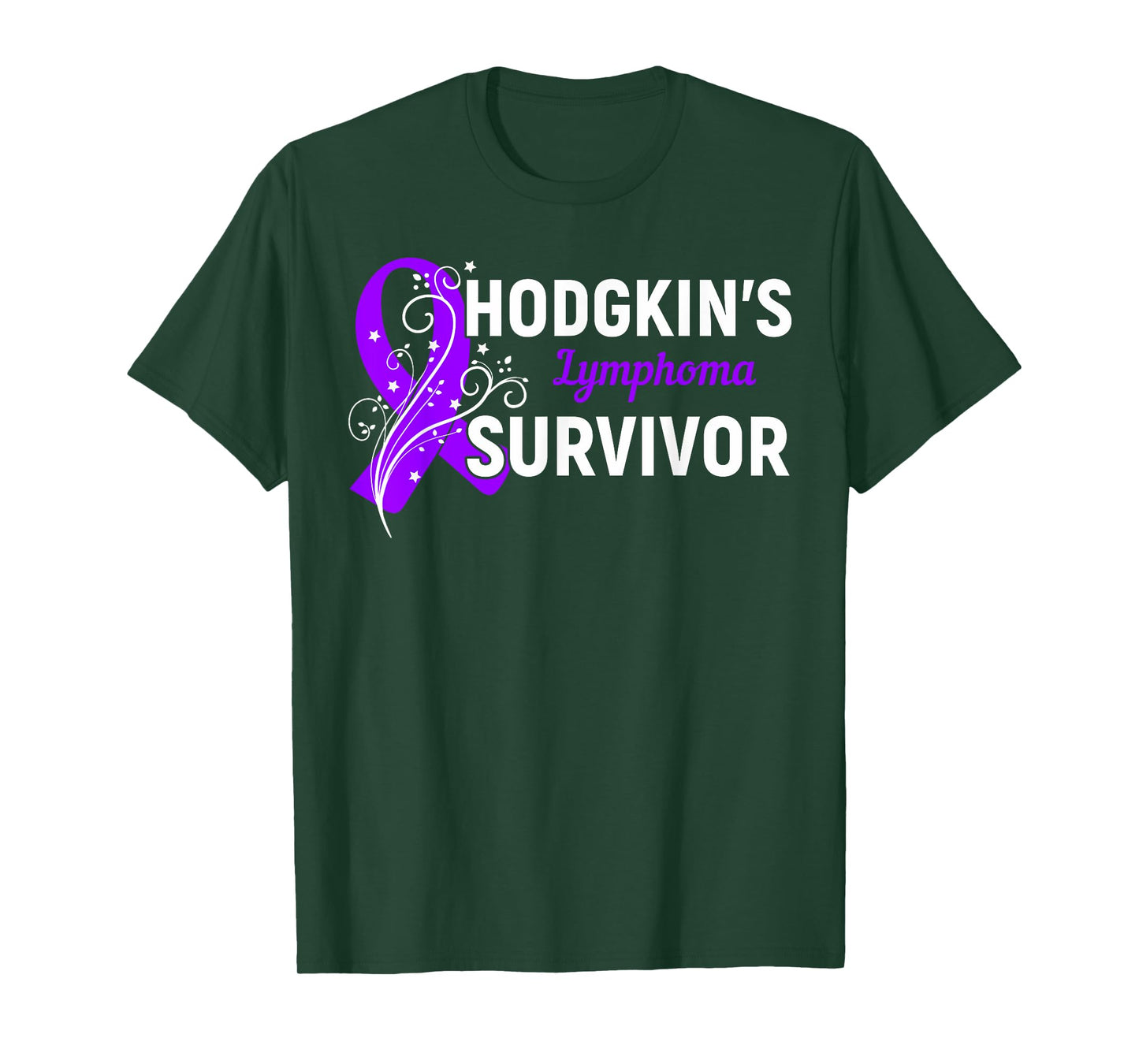 Hodgkin's Lymphoma Survivor Awareness Purple Ribbon Gift T-Shirt
