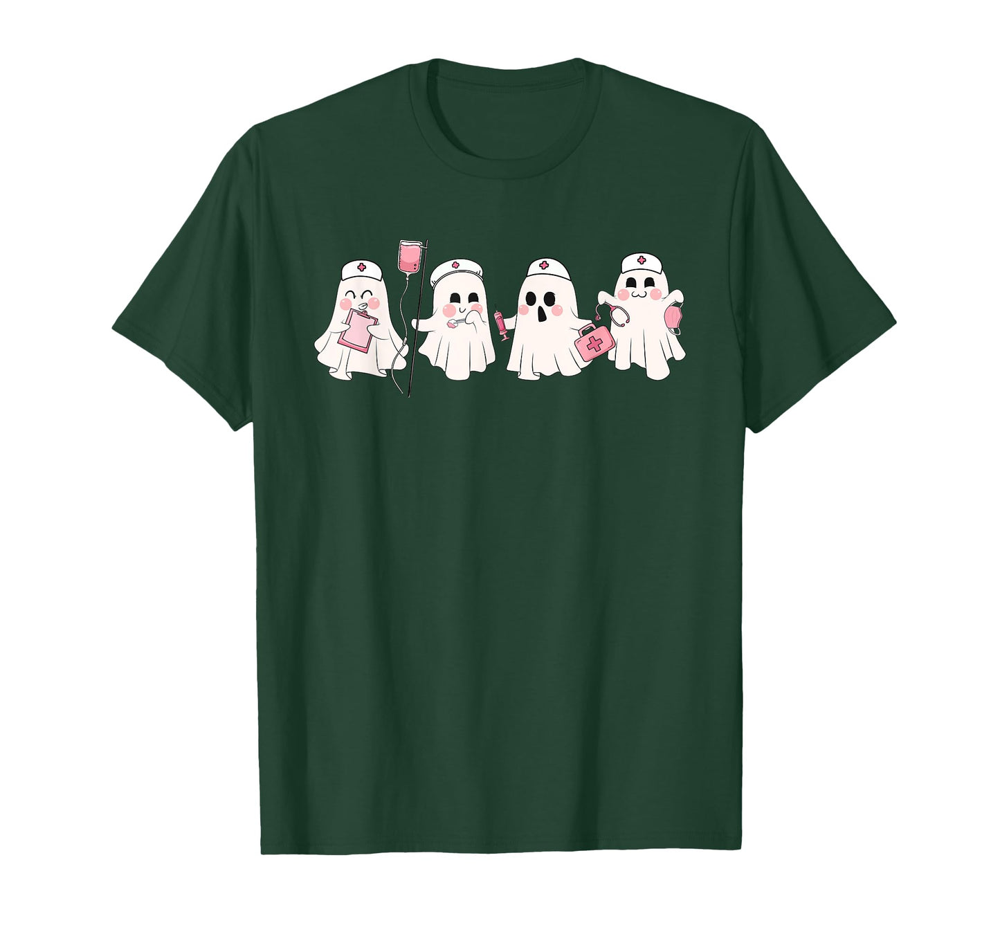 Funny Ghost Spooky Nurse Halloween Cute RN Nurse T-Shirt