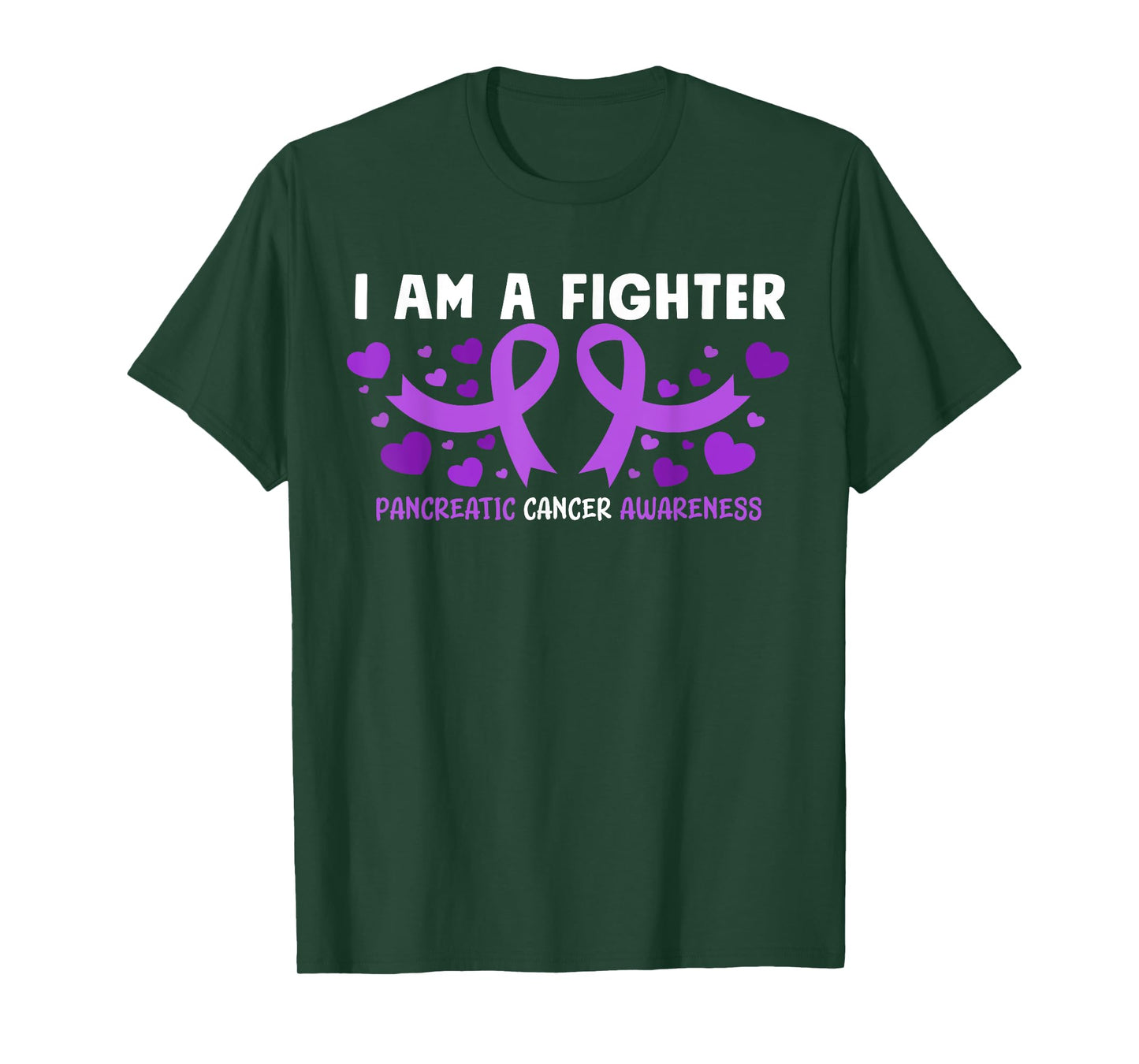 Pancreatic Cancer Awareness Purple Ribbon Heart T-Shirt