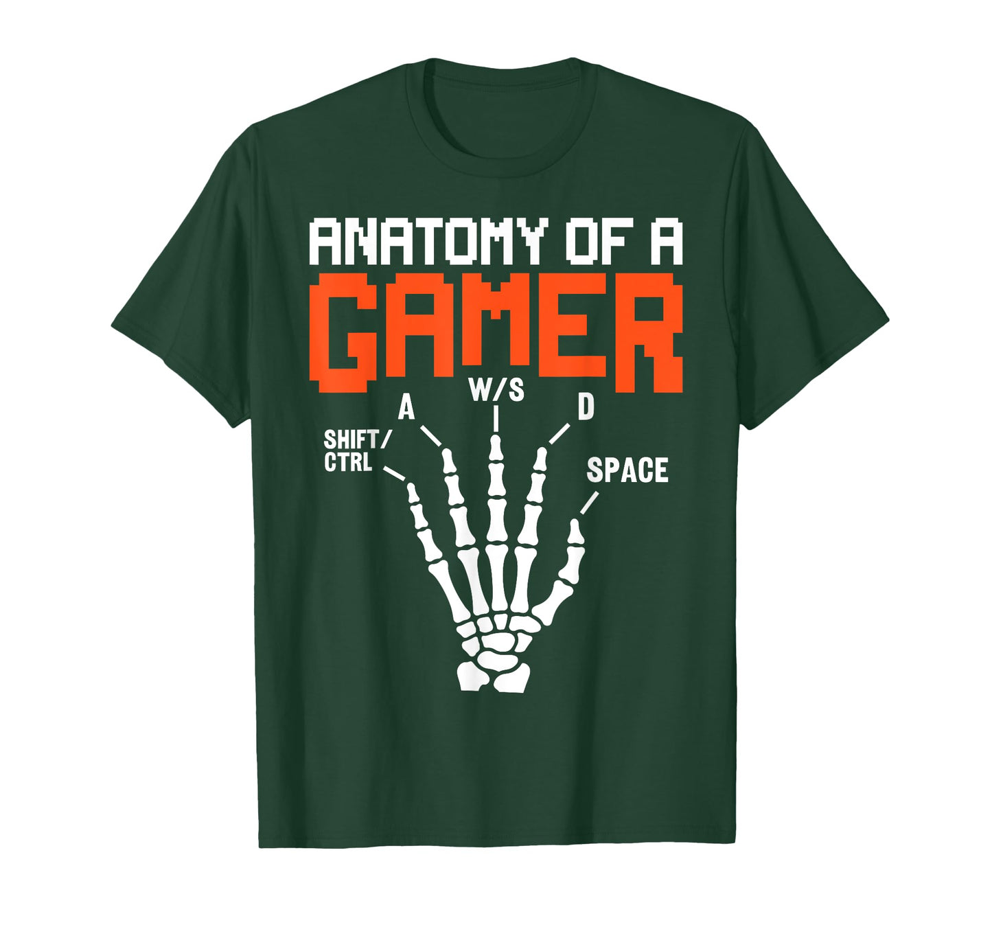 Anatomy of A Gamer Skeleton Hand Design T-Shirt