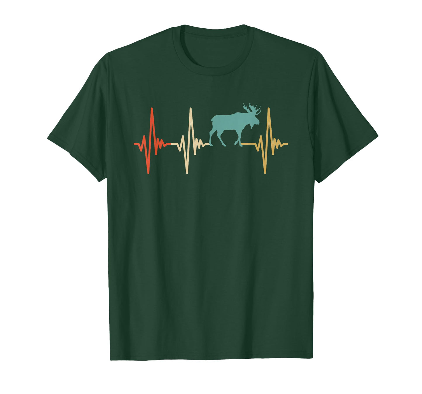 Moose Heartbeat Retro Vintage Design For Men Women T-Shirt