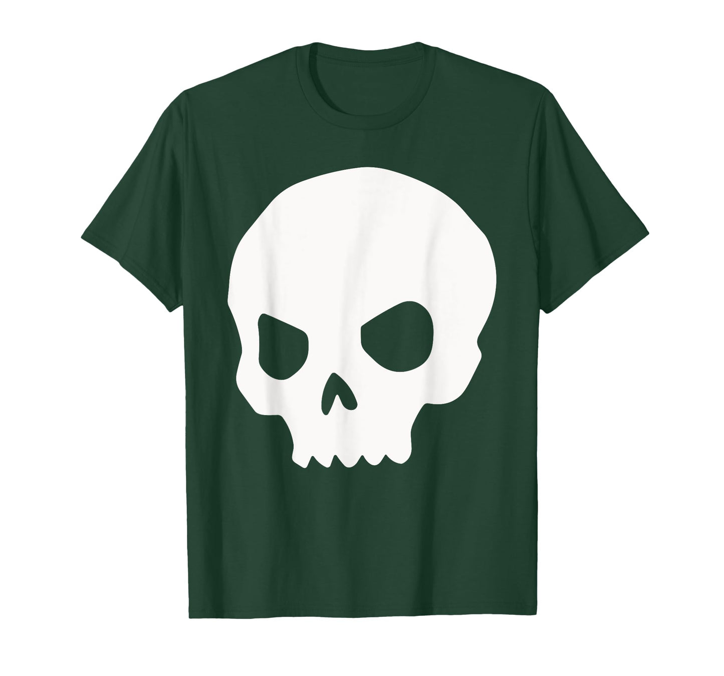 White Halloween Skeleton Silhouette Goth Punk Rock Skull T-Shirt