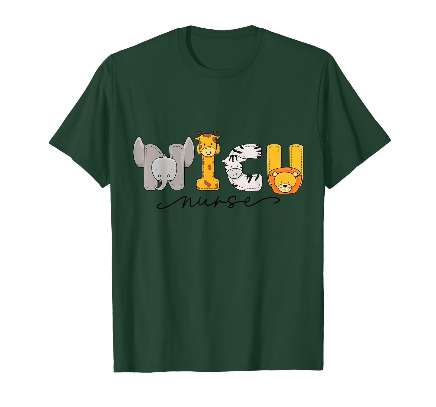 Adorable Baby Animals Graphic NICU Nurse's Day Apparel T-Shirt