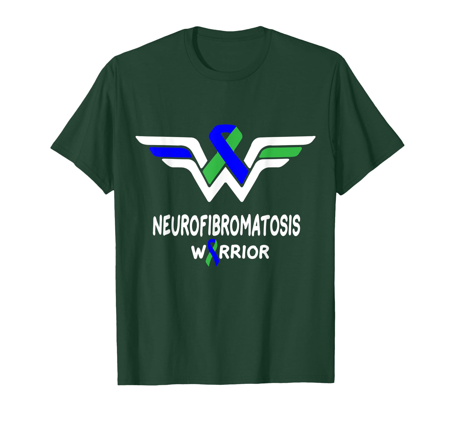 Neurofibromatosis Awareness Warrior Green & Blue Ribbon Gift T-Shirt