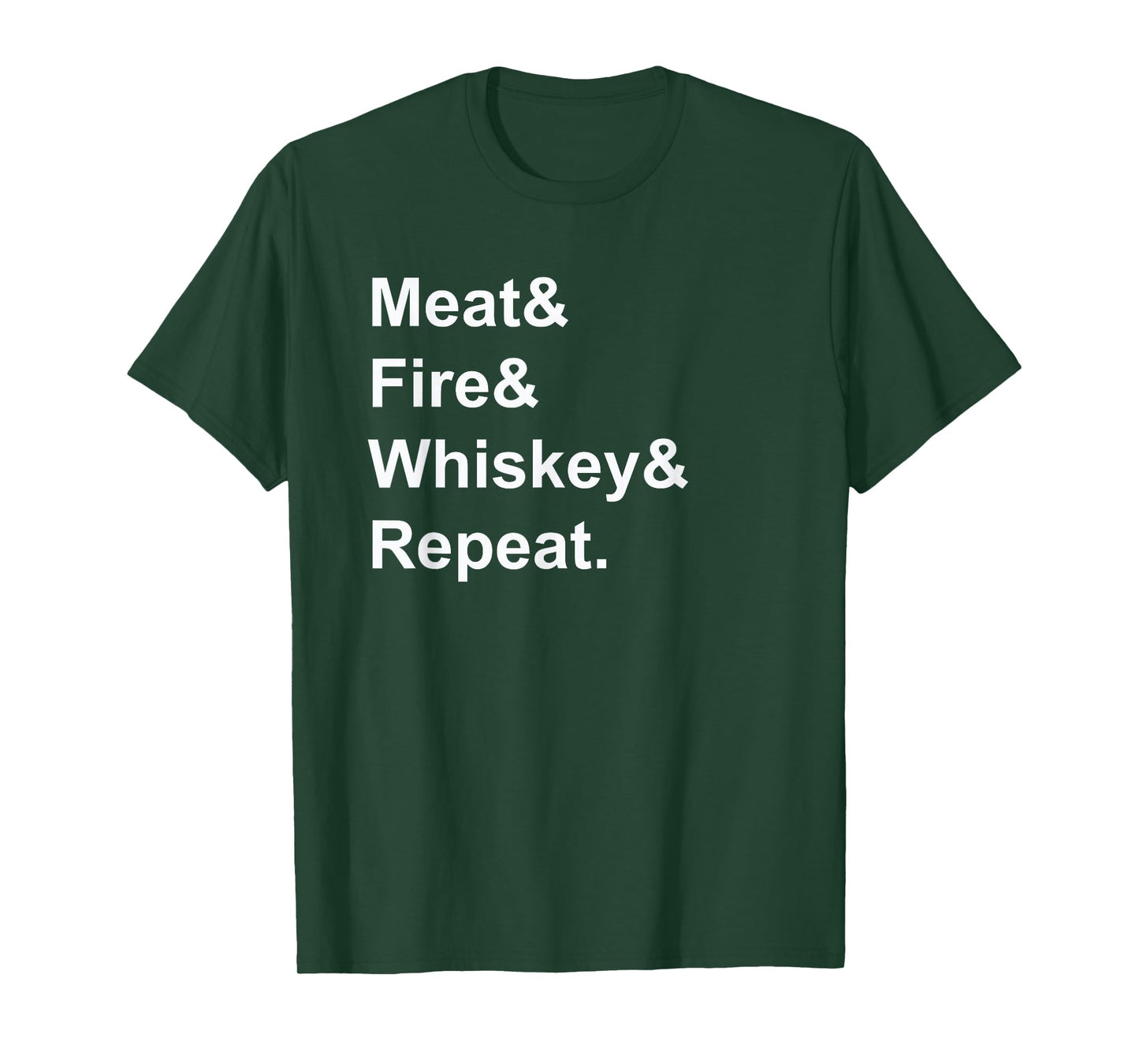 Meat Fire Whiskey Repeat Barbecue Funny BBQ Shirts T-Shirt