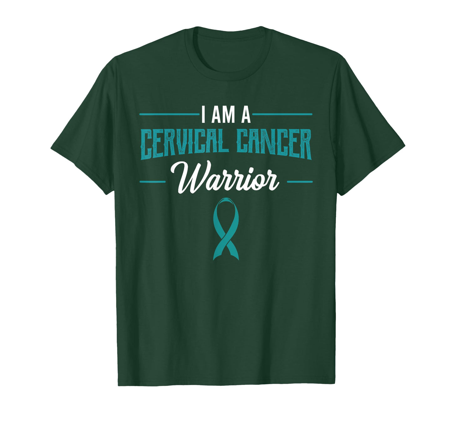 Cervical Cancer Warrior Teal White Squamous Cell Carcinomas T-Shirt