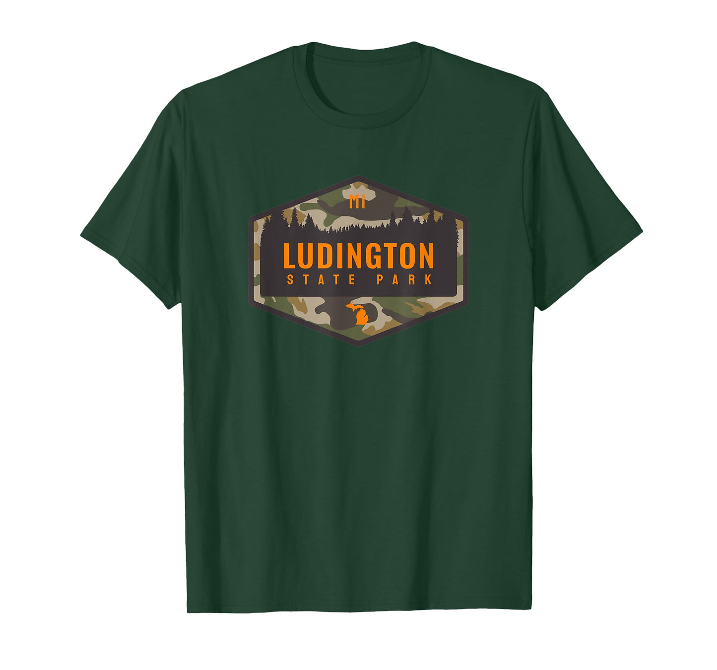 Ludington State Park Michigan MI Camouflage Vacation T-Shirt