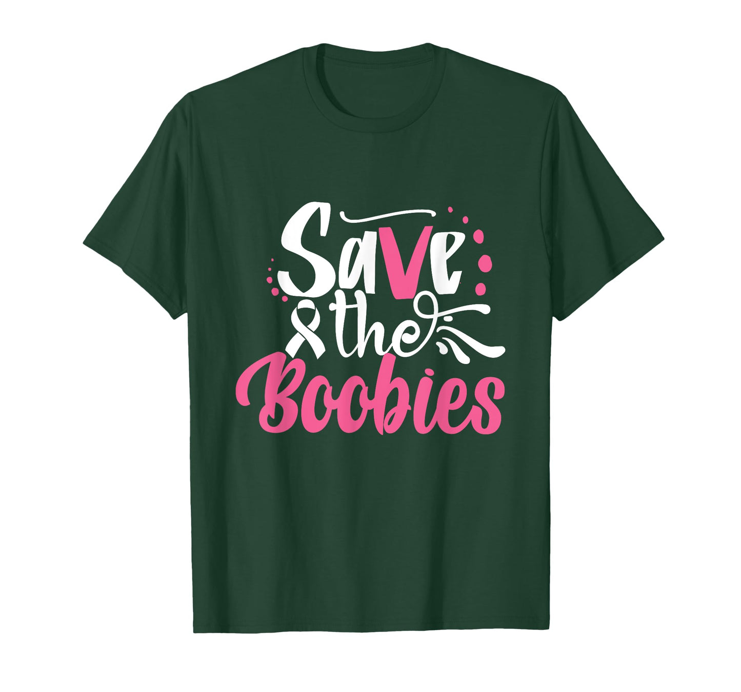 Save The Boobies Breast Cancer Awareness Ribbon T-Shirt