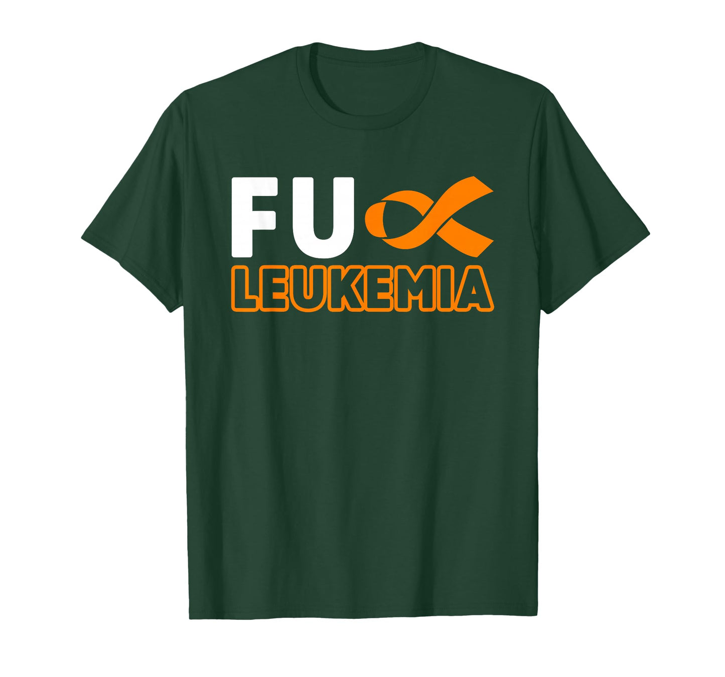 Fuck Leukemia Blood Cancer Awareness Orange Ribbon Fighter T-Shirt