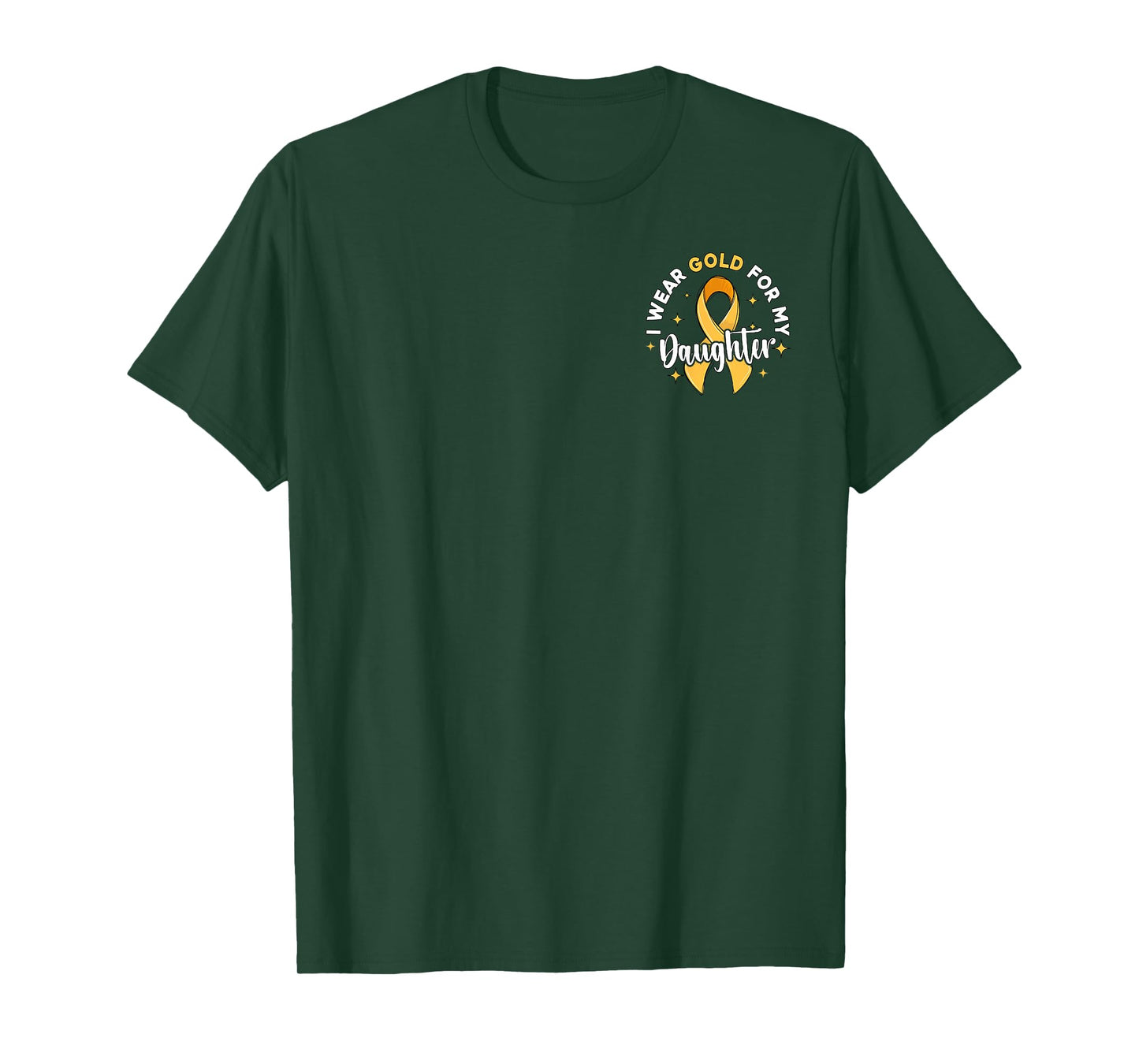 I Wear Gold For My Daughter Pocket Childhood Cancer 2024 T-Shirt