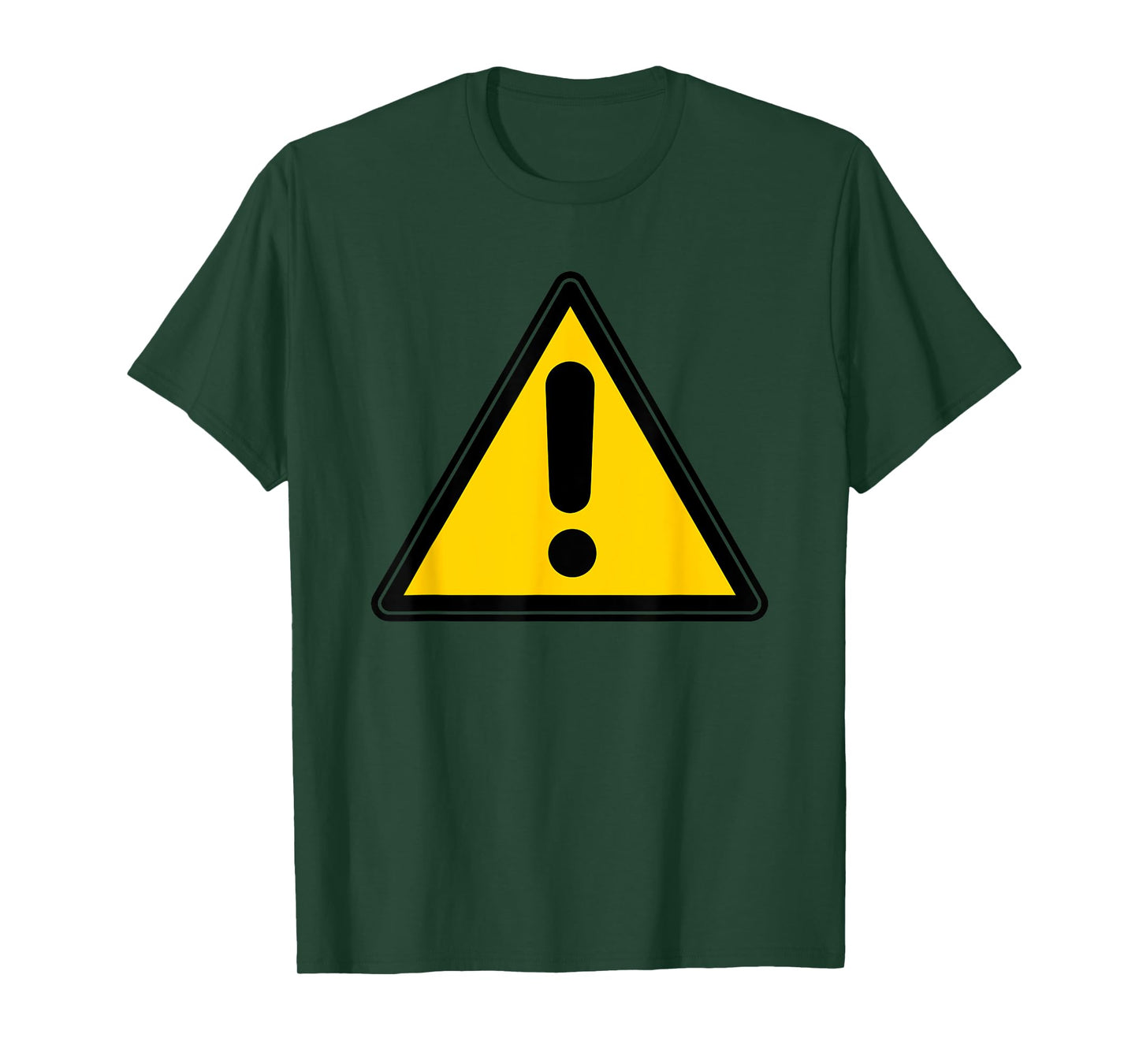 Yellow Caution Warning Exclamation Street Sign Triangle T-Shirt