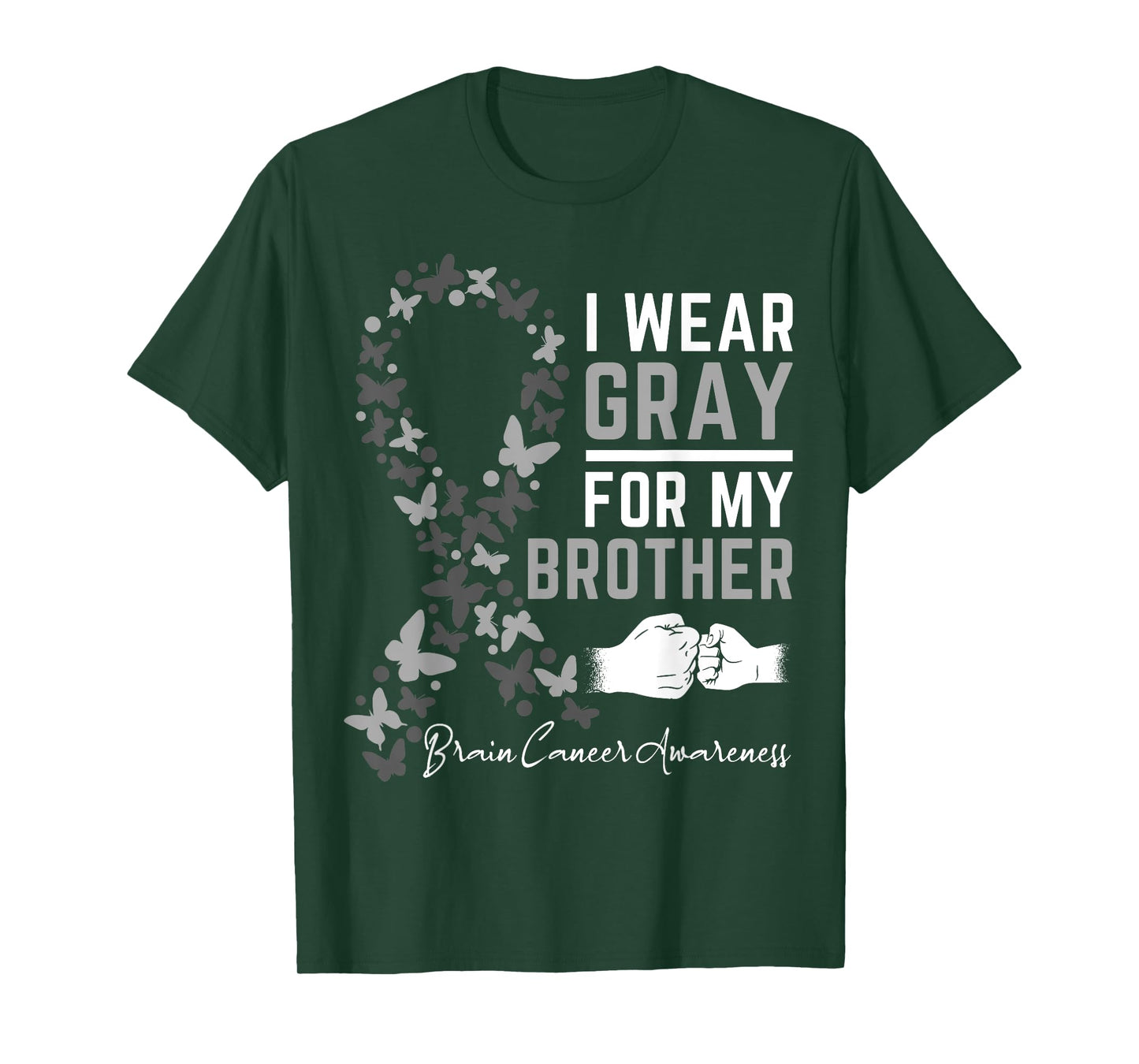 I Wear Gray For My Brother Gifts Brain Cancer Awareness T-Shirt
