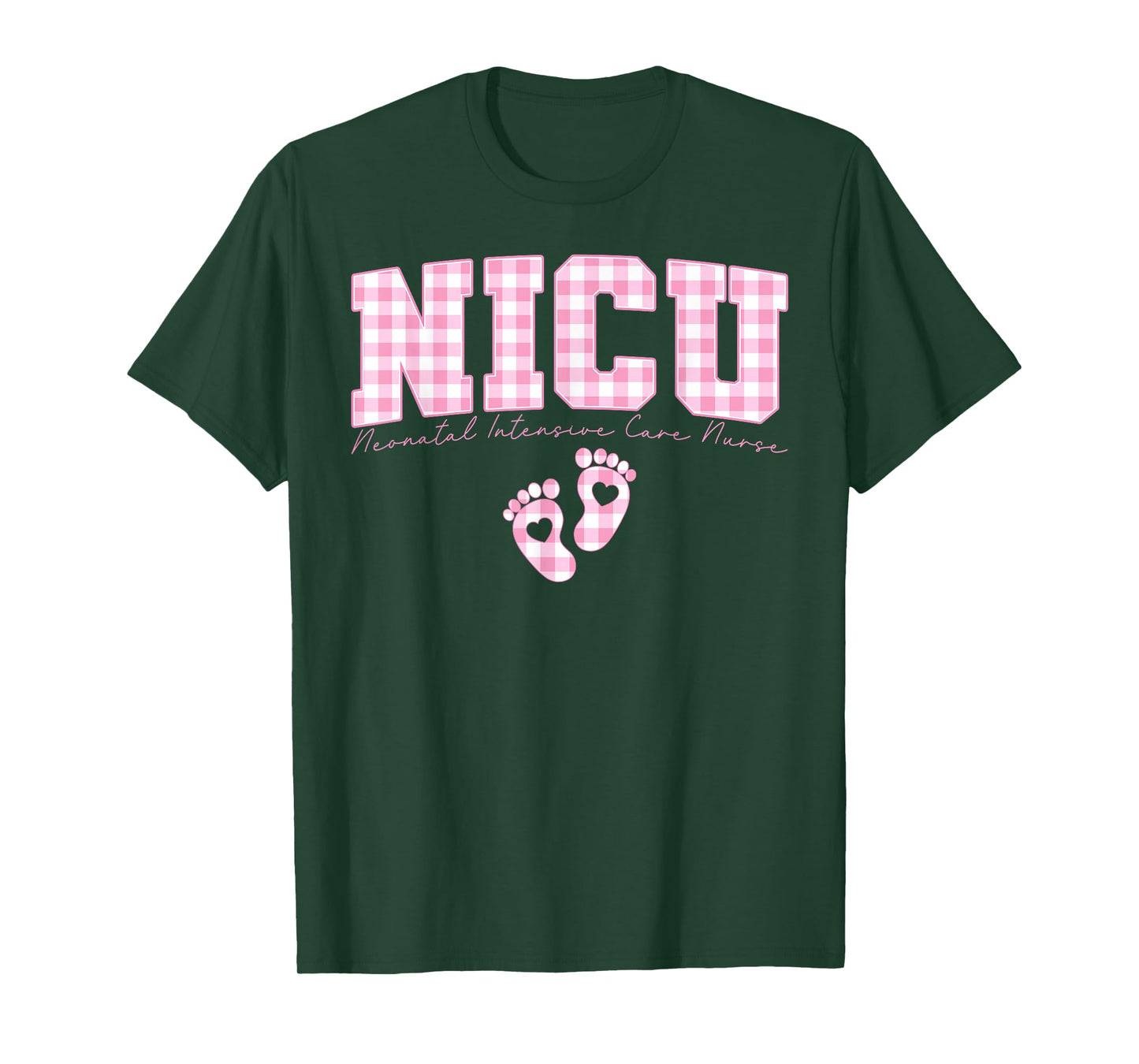Women NICU Neonatal Intensive Care Nurse NICU Nurse Gingham T-Shirt