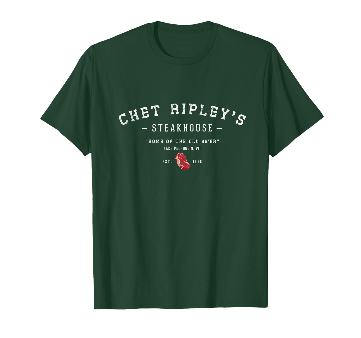 Primotees Chet Ripley's Steakhouse - Home of the Old 96er - Est. 1988 Unisex-Adults Black T-Shirt