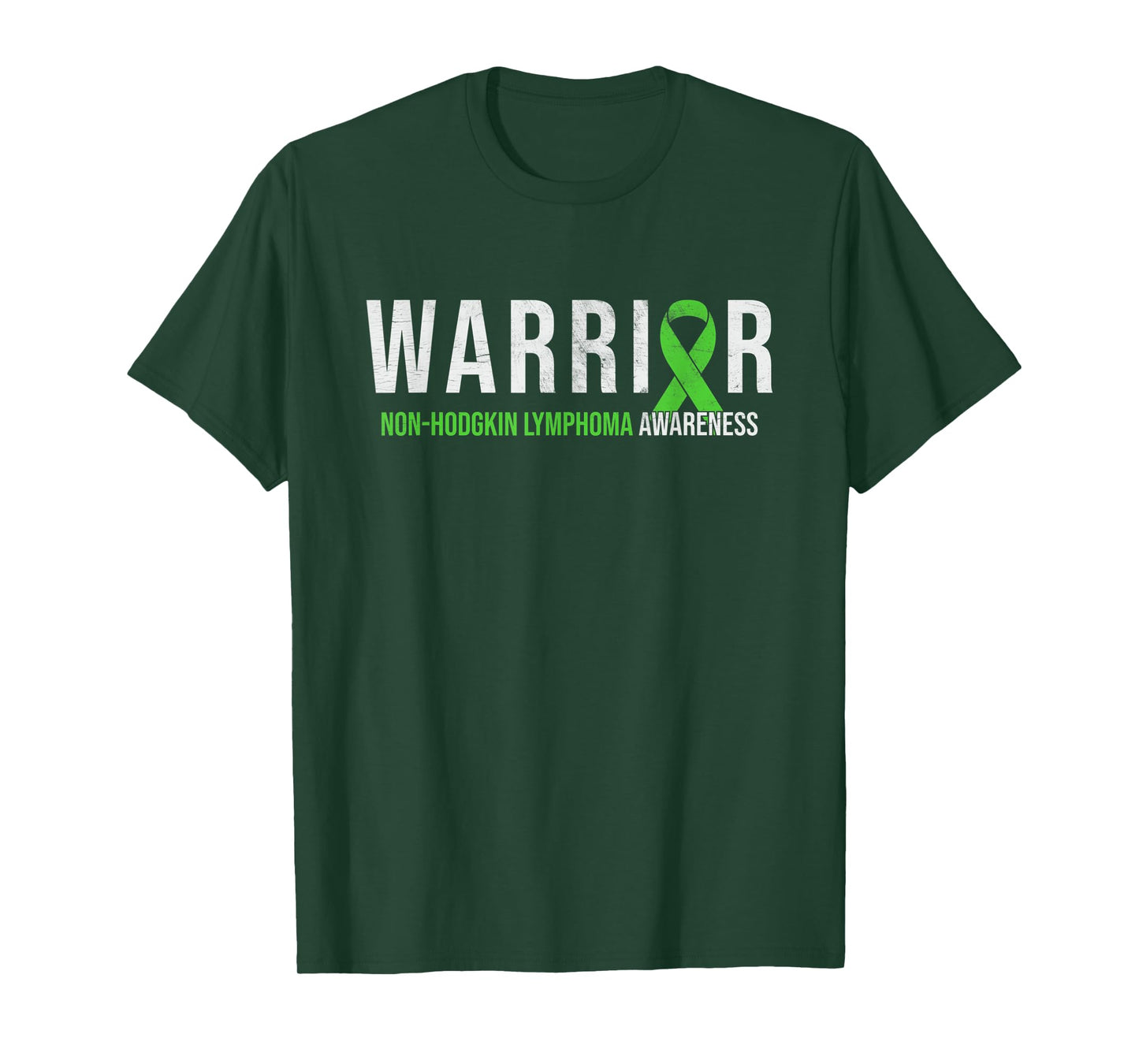 Warrior - Non Hodgkin Lymphoma Cancer Awareness Green Ribbon T-Shirt