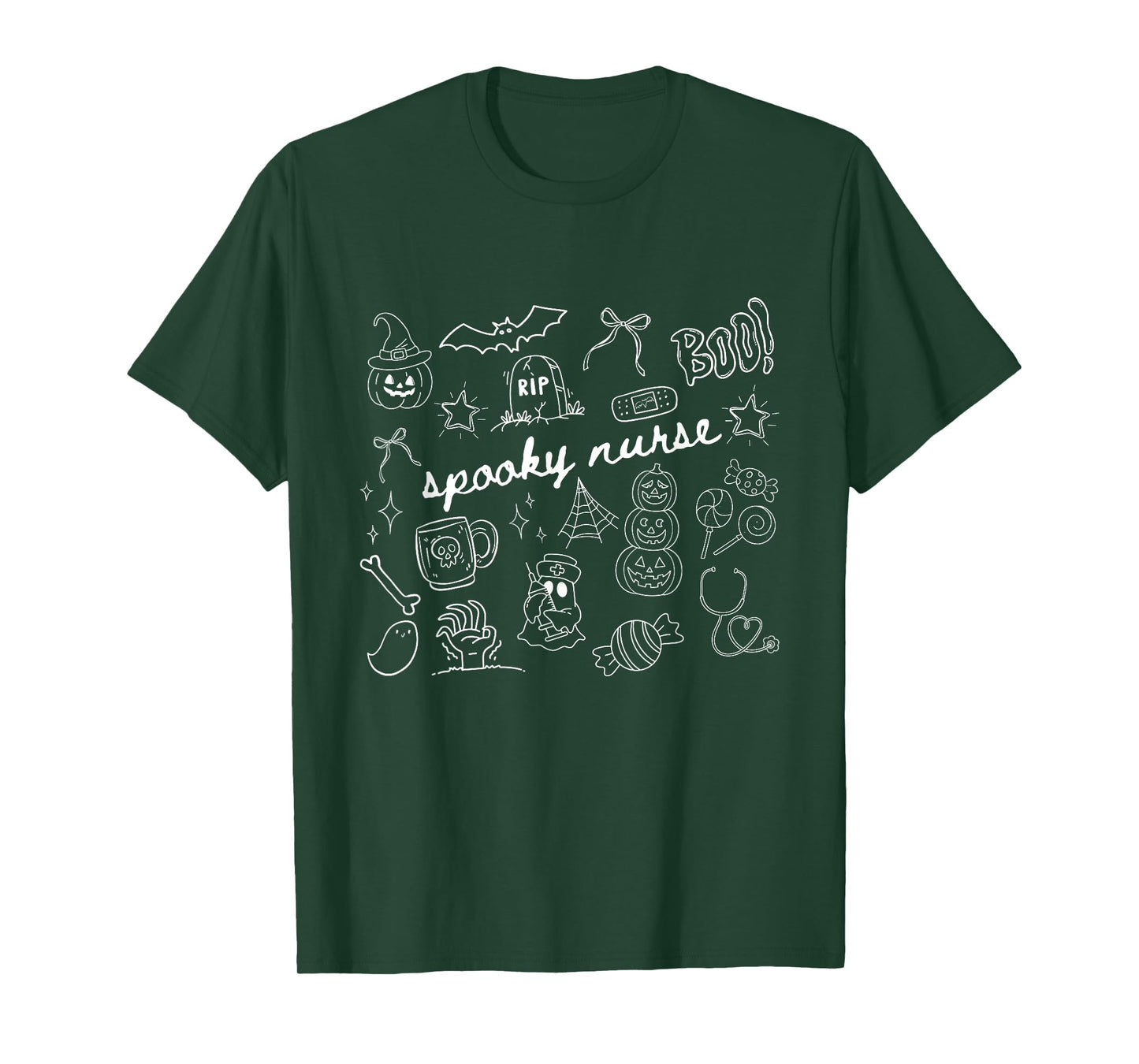 Spooky Nurse Halloween Nurse Pumpkin Spooky Season Nurse T-Shirt