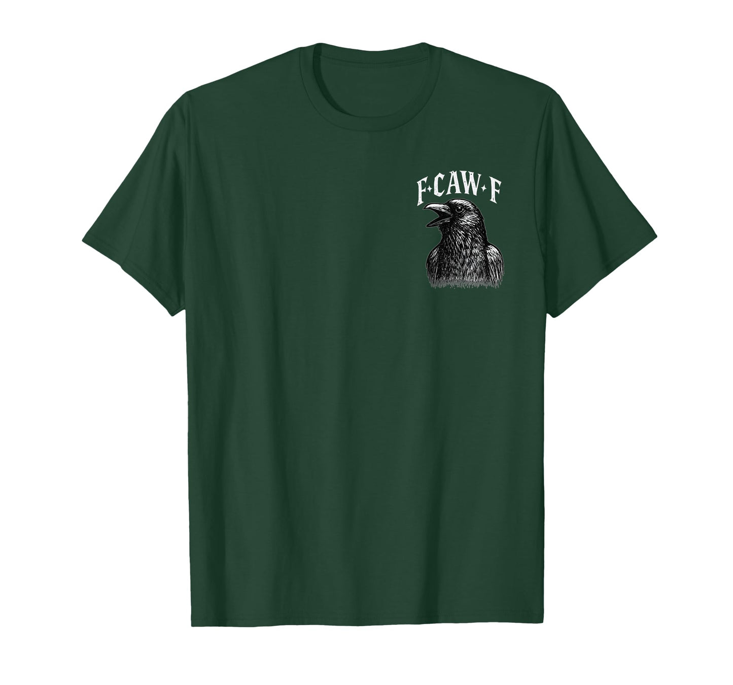 F-CAW-F Black Crow Gothic Funny Raven Expression T-Shirt