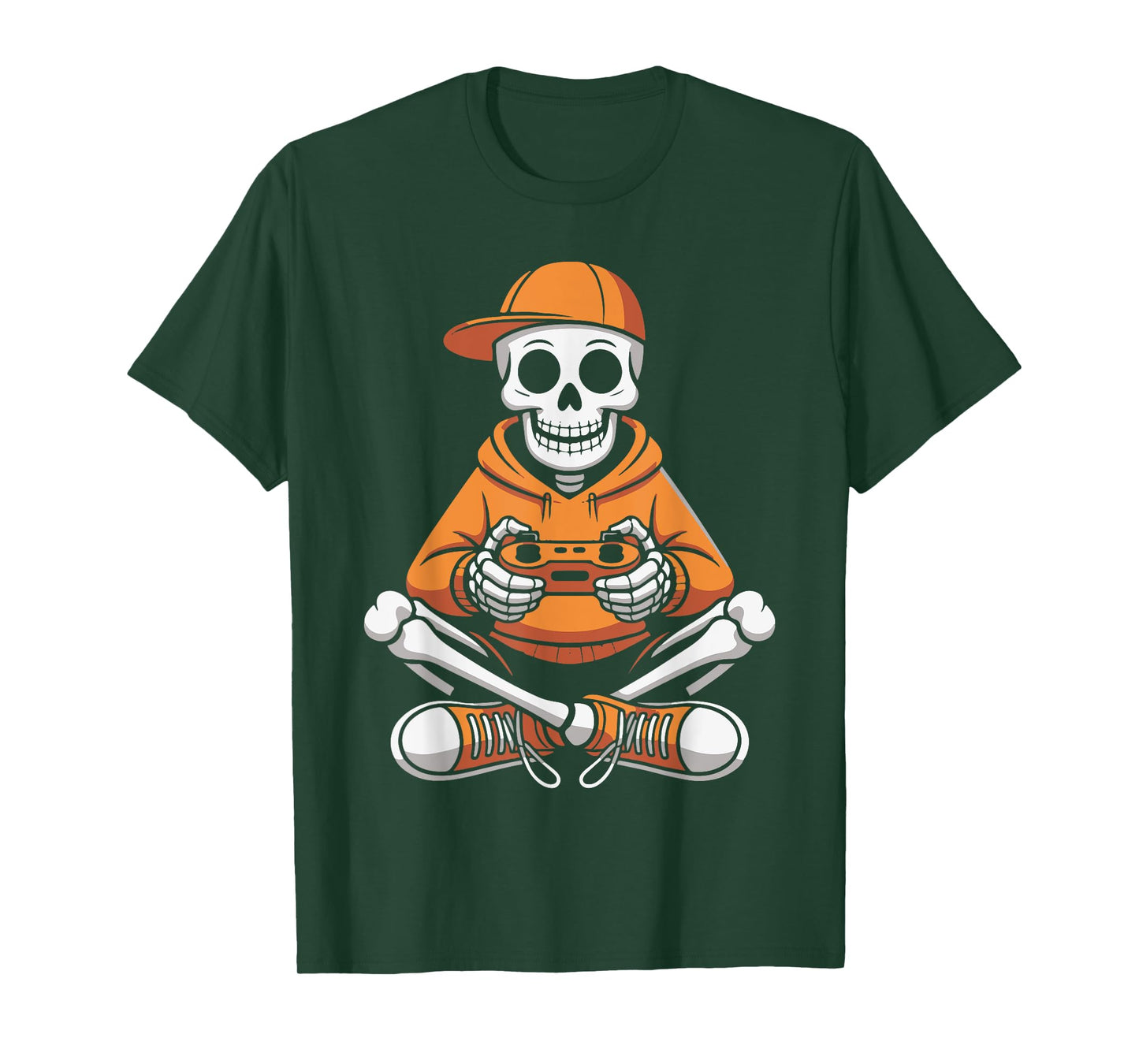 Wicked Skeleton Gamer Video Gaming Night Funny Halloween Fun T-Shirt