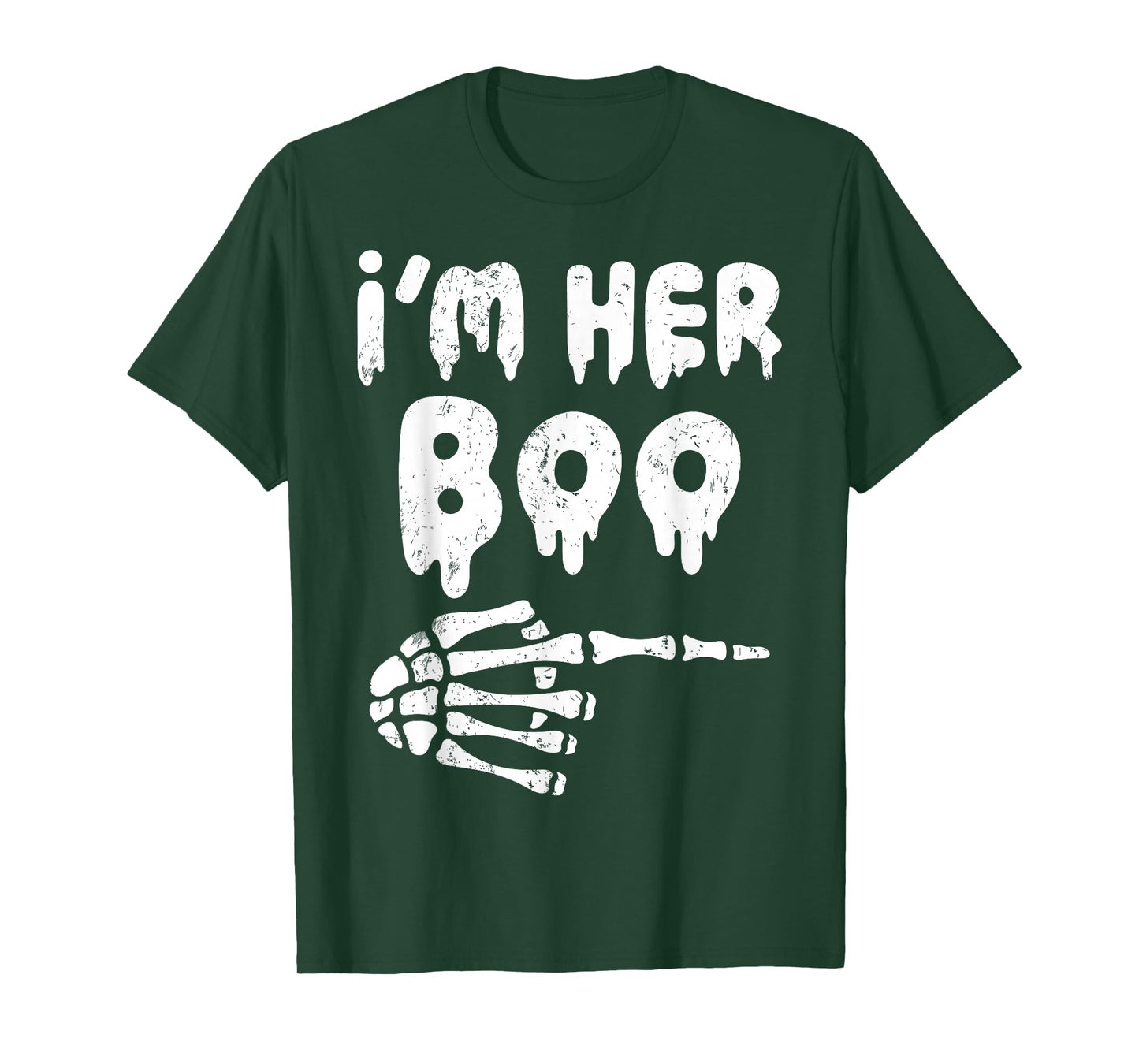 Im Her Boo Im His Ghoul Funny Halloween Couple Skeleton Hand T-Shirt
