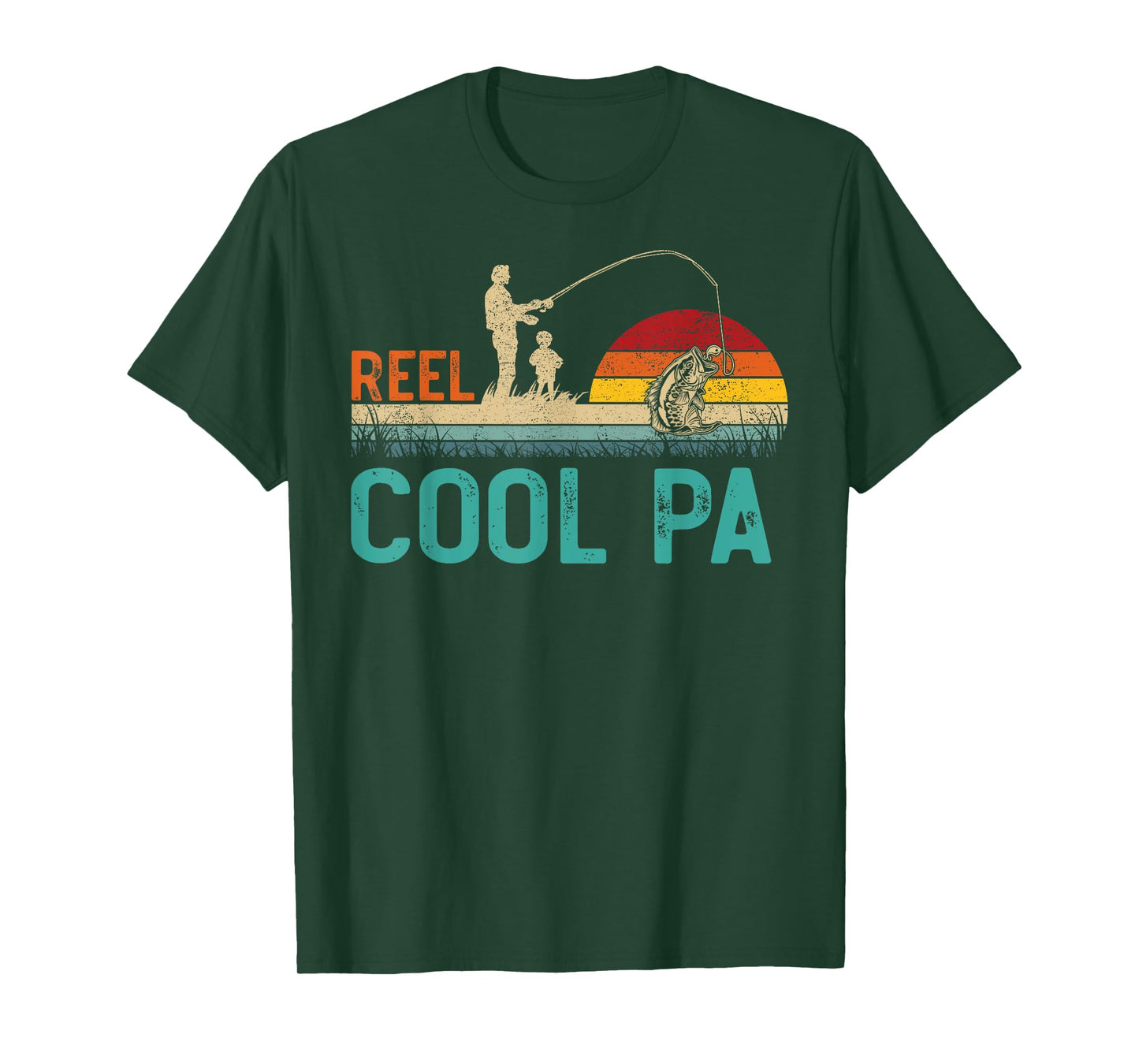 Mens Reel Cool Pa Vintage Retro Fishing Father's Day T-Shirt