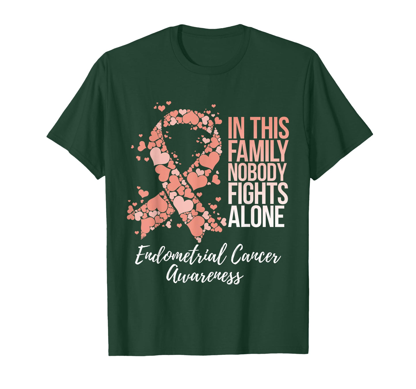 Family Support Endometrial Cancer Awareness T-Shirt