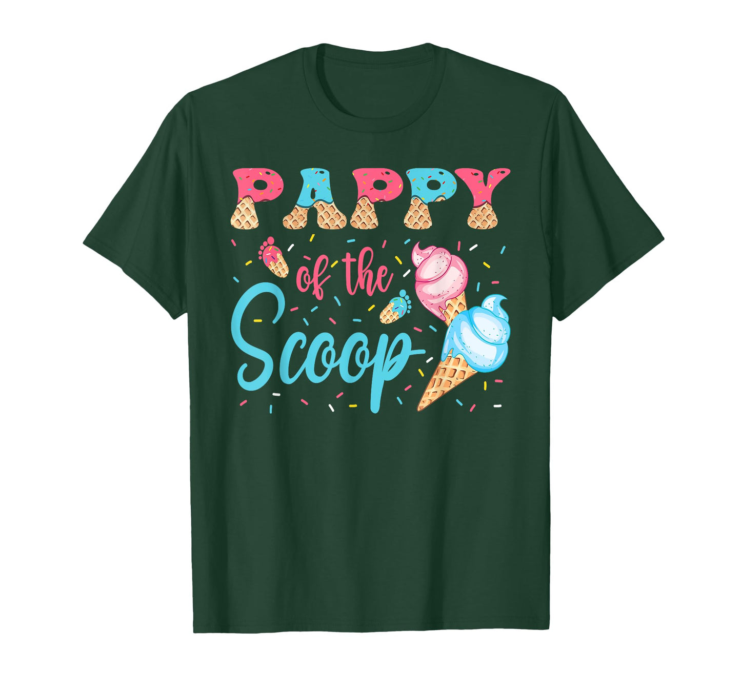 Pappy Of The Scoop Ice Cream Gender Reveal Baby Shower T-Shirt