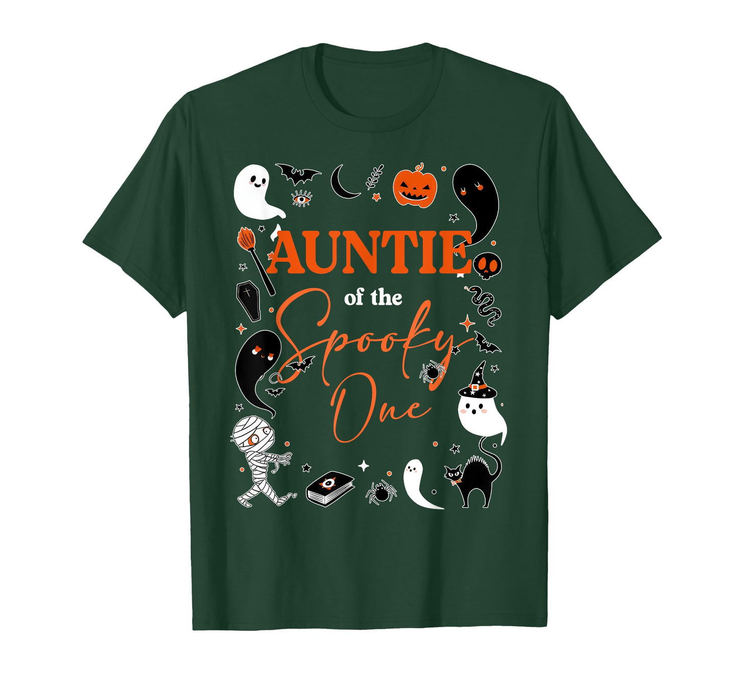 Auntie of The Spooky One Girl First Birthday Pink Halloween T-Shirt