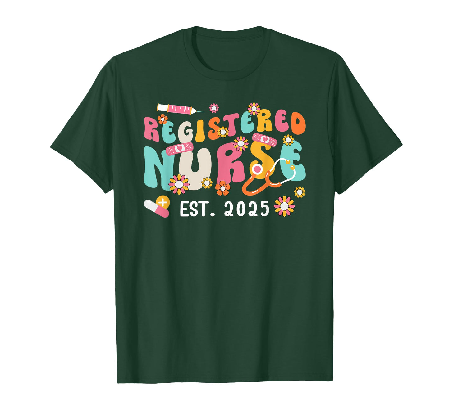 Groovy Registered Nurse 2025 RN Graduation RN Graduate 2025 T-Shirt