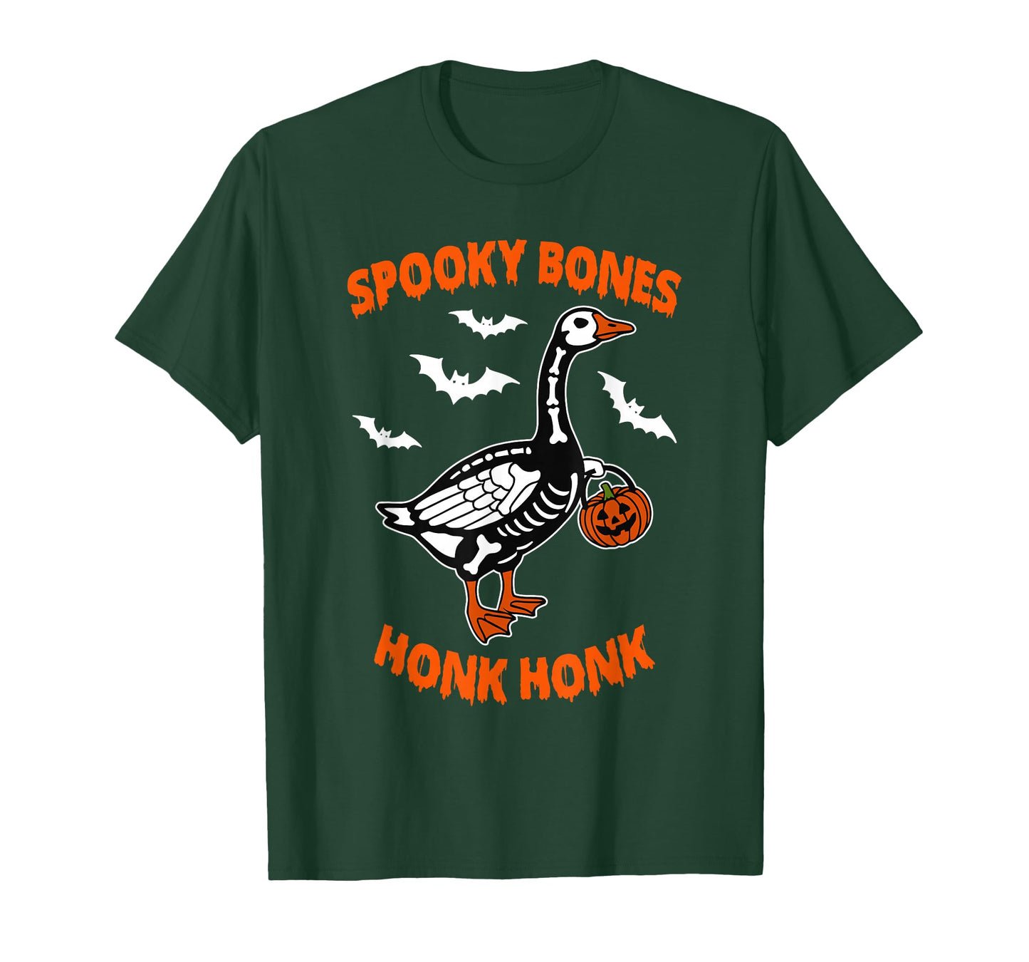 Spooky Bones Honk Honk Funny Goose Skeleton T-Shirt