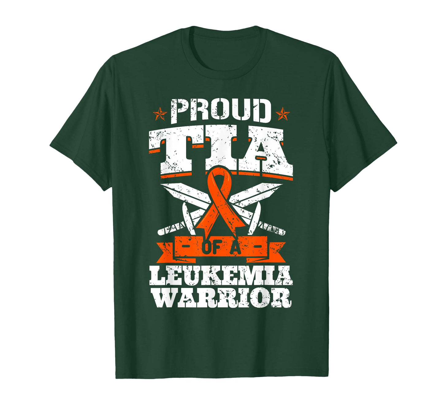 Proud Tia Of A Leukemia Warrior Aunt Awareness Blood Cancer T-Shirt