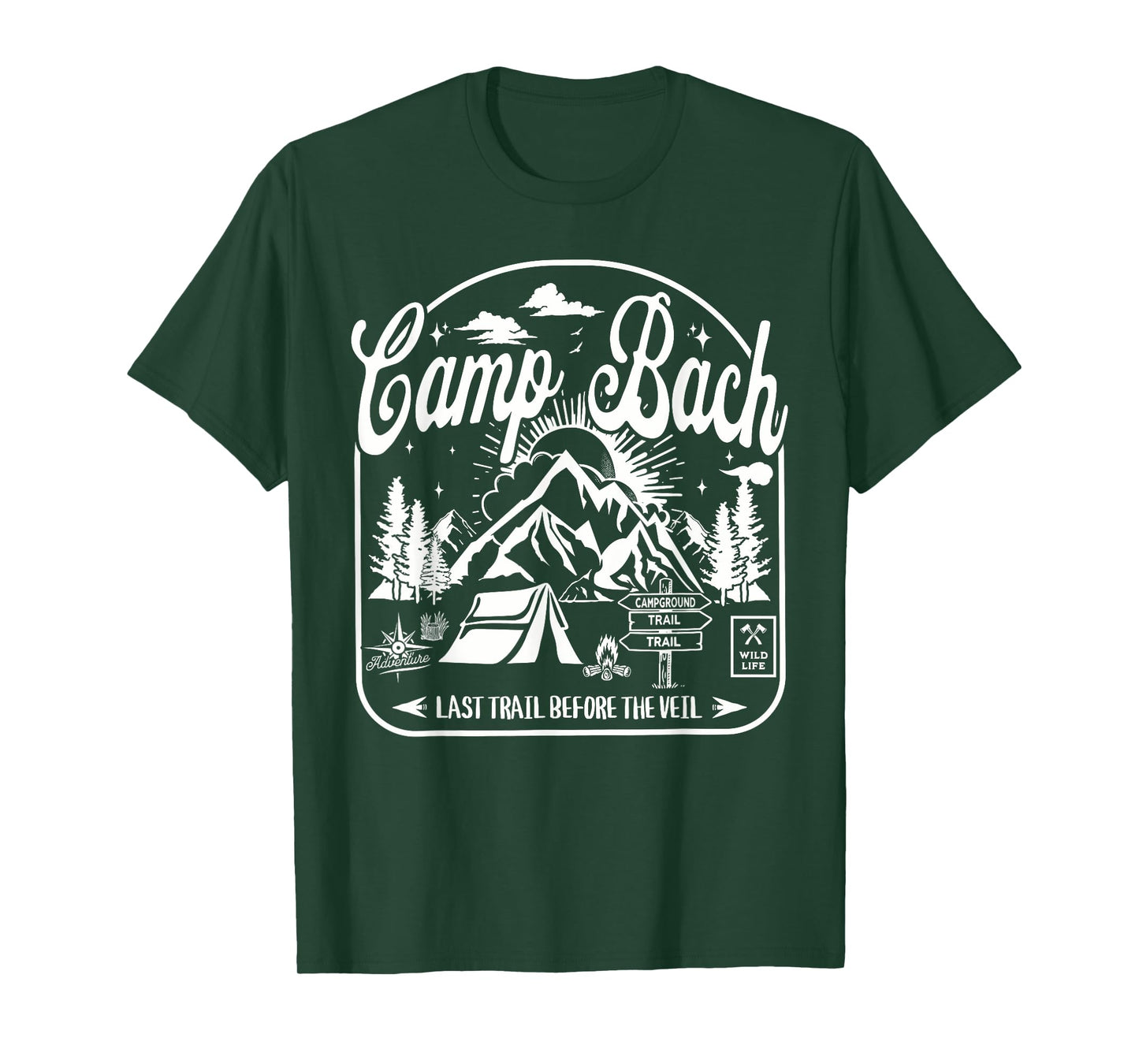 Last Trail Before The Veil Camp Bachelorette Party Matching T-Shirt