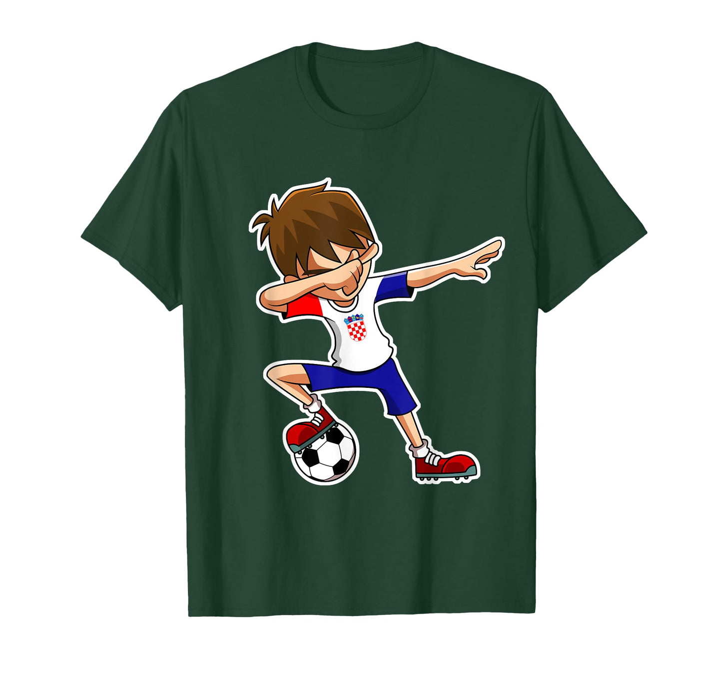 Dabbing Soccer Boy Croatia Jersey, Croatian Kids Dab Gifts T-Shirt