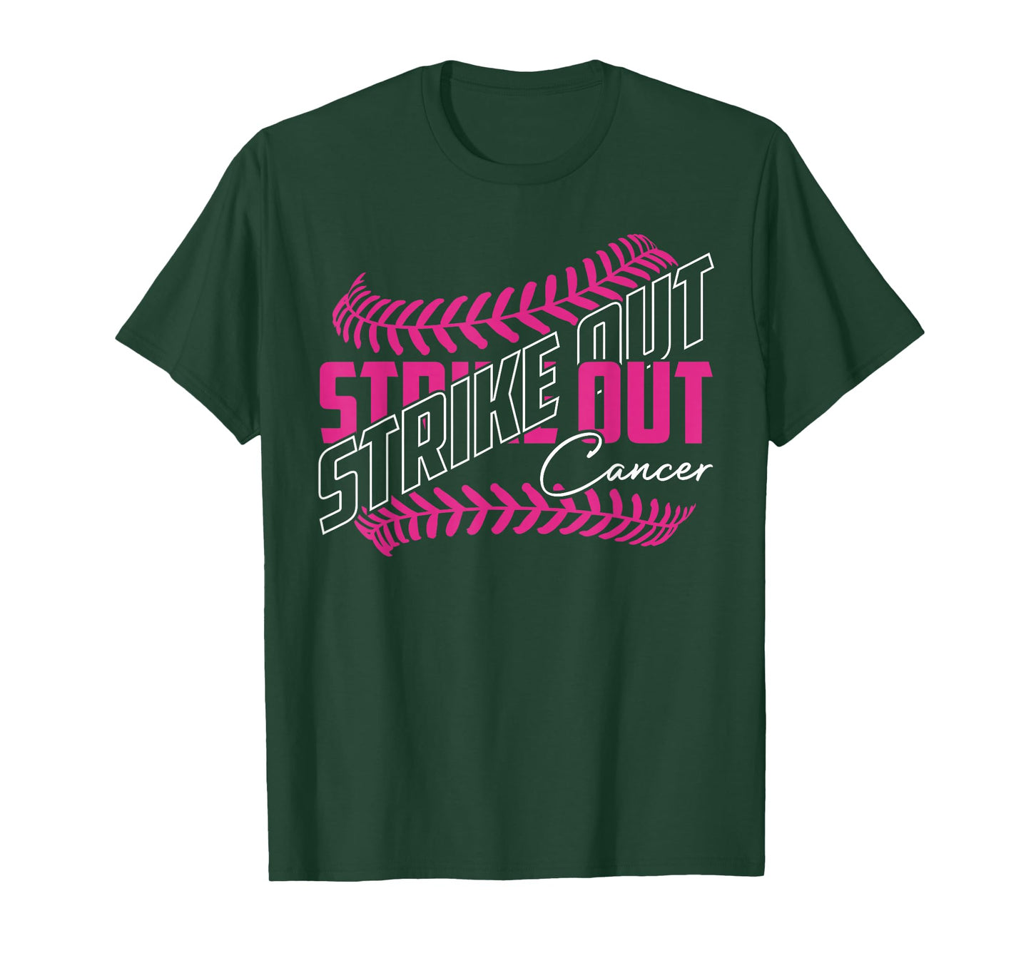 Strike Out Cancer Baseball Softball Breast Cancer Awareness T-Shirt