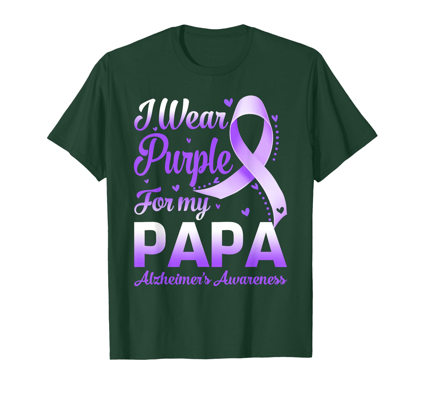I Wear Purple For My Papa Alzheimer's Awareness Ribbon T-Shirt