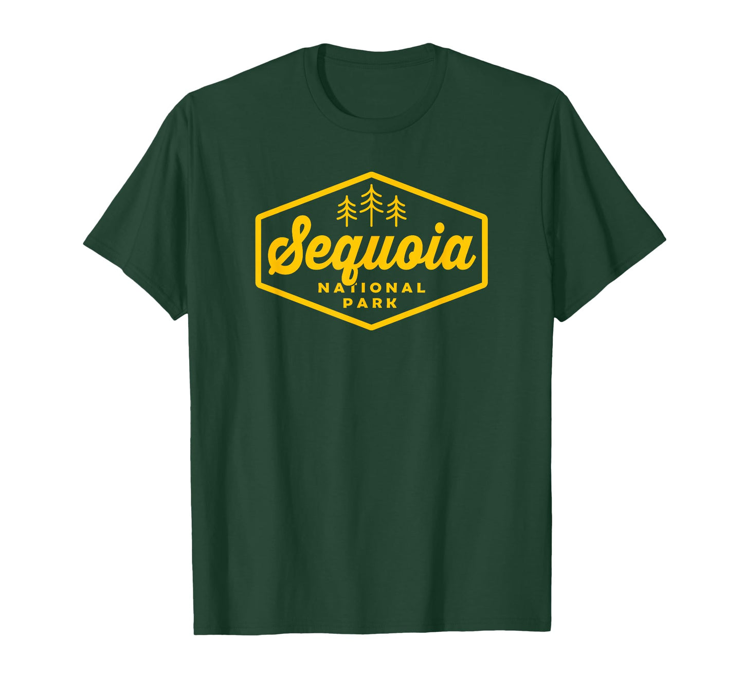 Sequoia National Park Tree Hexagon Badge Camping Hiking T-Shirt