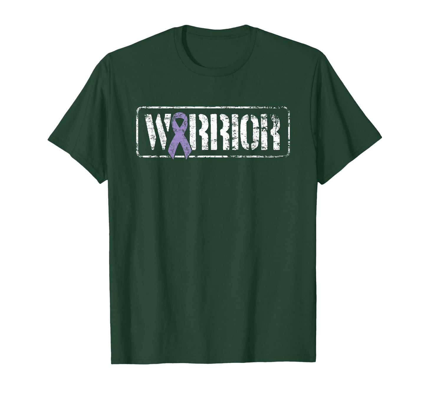 Testicular Cancer Warrior - Purple Military Style Ribbon T-Shirt