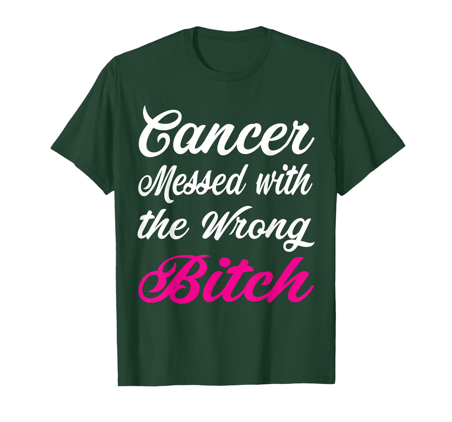 Cancer Messed with the wrong bitch Breast cancer awareness T-Shirt