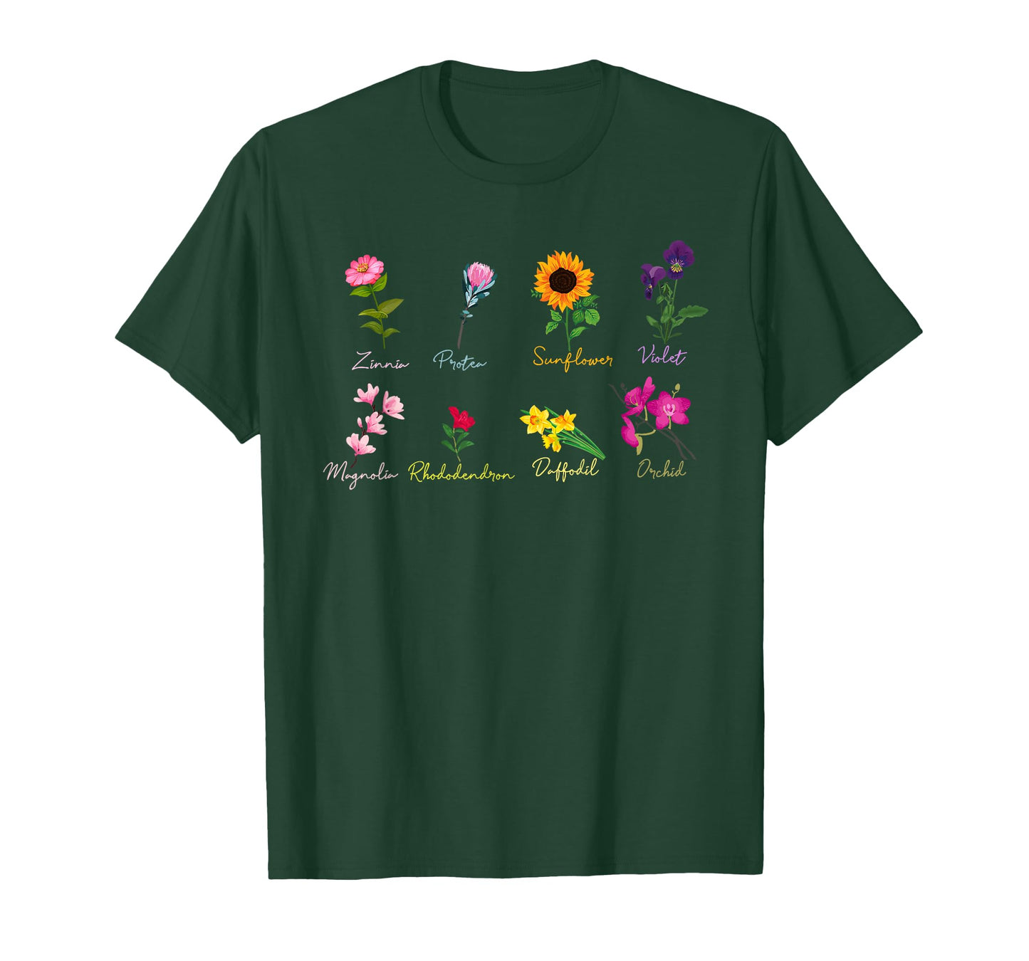 Vintage Inspired Flower Botanical Chart T-Shirt