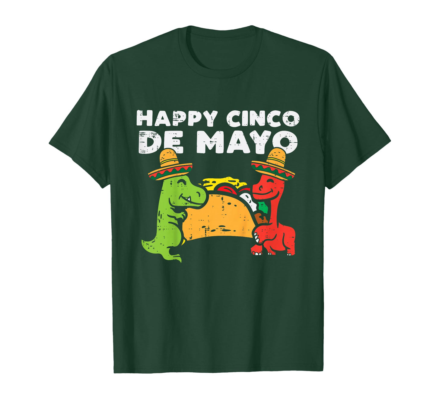 Kids Happy Cinco De Mayo Dinos Taco Mexican Kids Toddler Boys T-Shirt