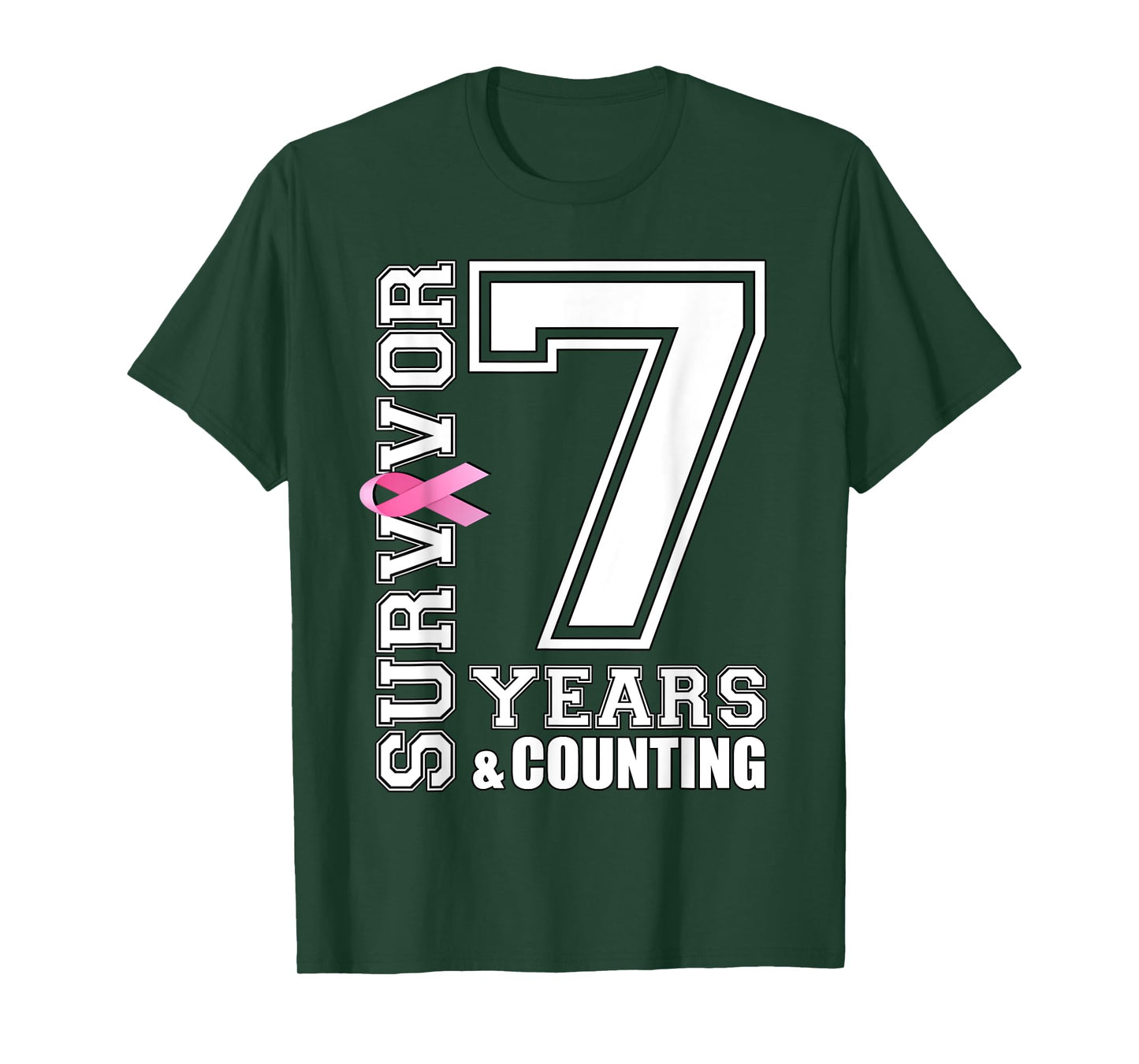 7 Years Breast Cancer Survivor Pink Ribbon Gifts For Women T-Shirt