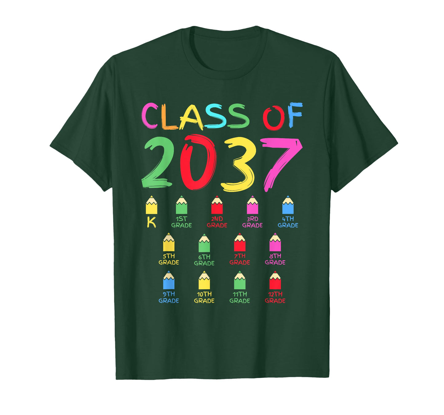 Class Of 2037 Senior Class 2037 Idea Graduation Grow With Me T-Shirt